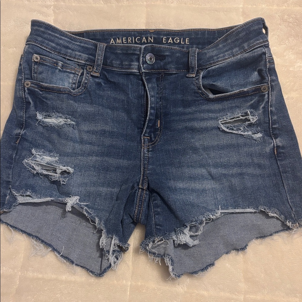 American Eagle Outfitters Distressed Blue Jean Shorts
